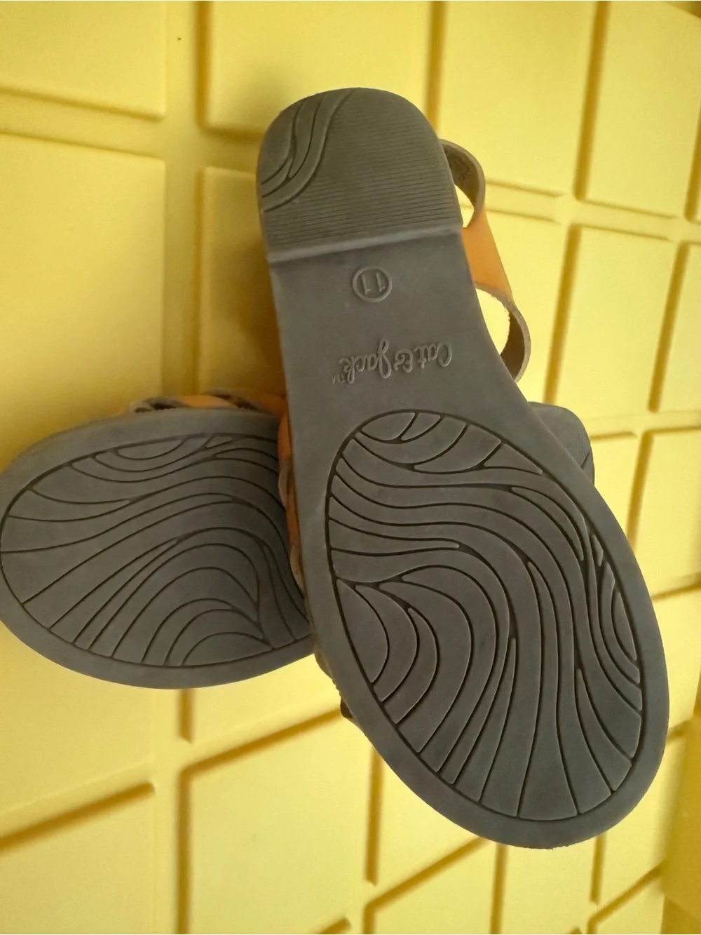Cat & Jack Woven Leather Sandals, Size 11 (Kids)
